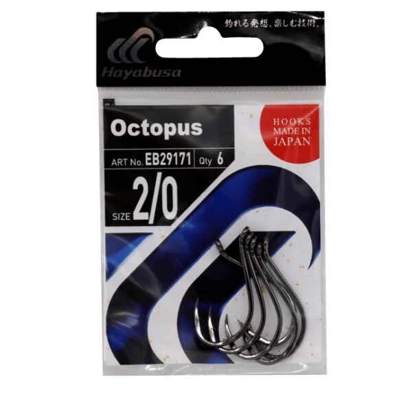Hayabusa HBEK 562 Delikli Octopus Sinarit İğnesi Black Nikel 3/0